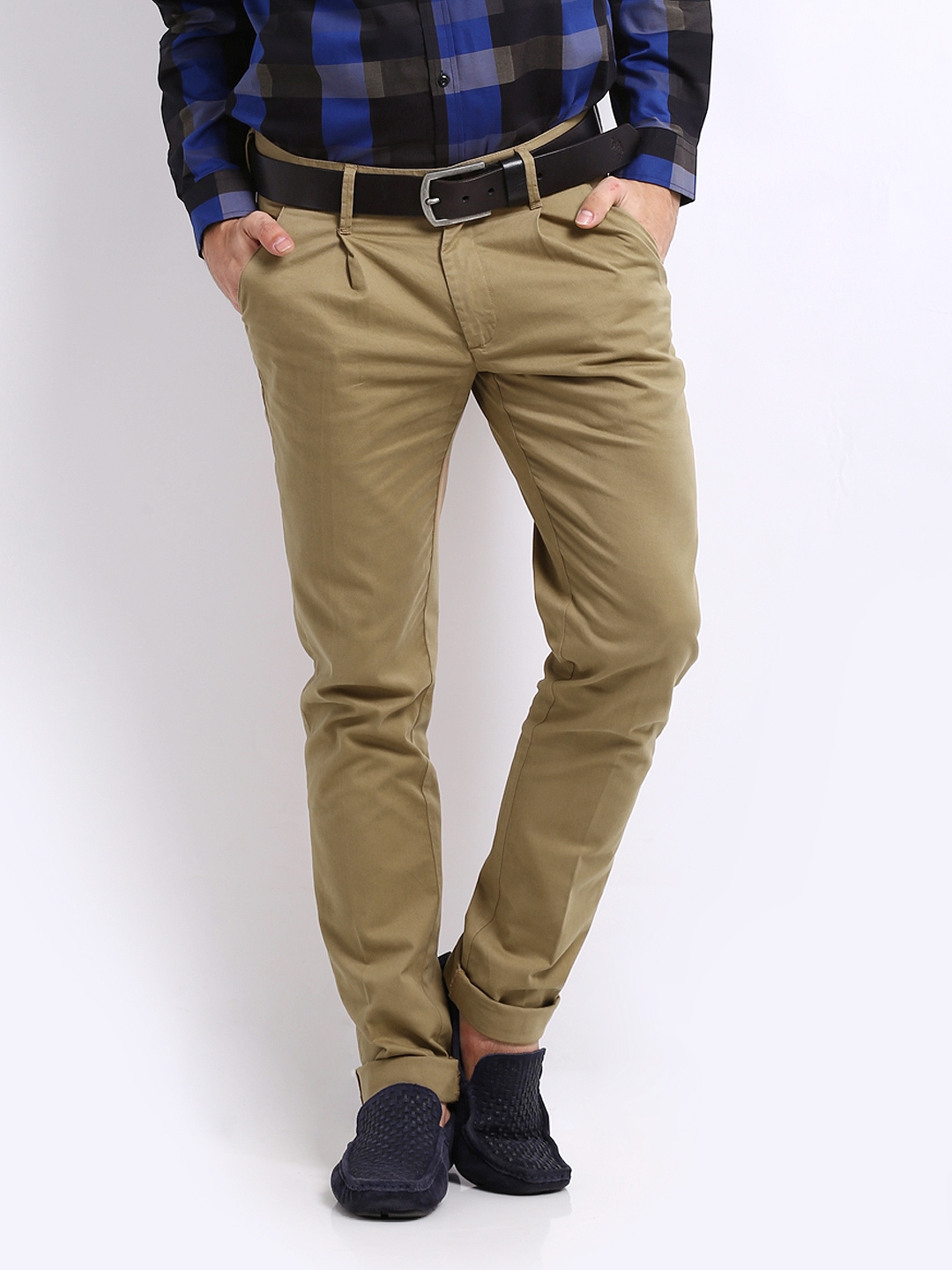 Buy Men Khaki Slim Fit Solid Casual Trousers Online  758796  Allen Solly