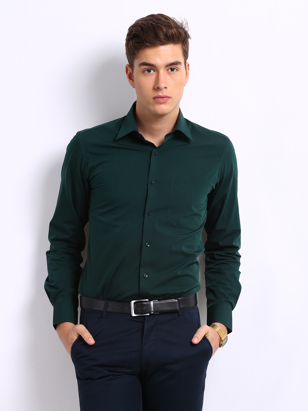 Buy Black Coffee Men Green Slim Fit Formal Shirt - Shirts For Men 225652 |  Myntra