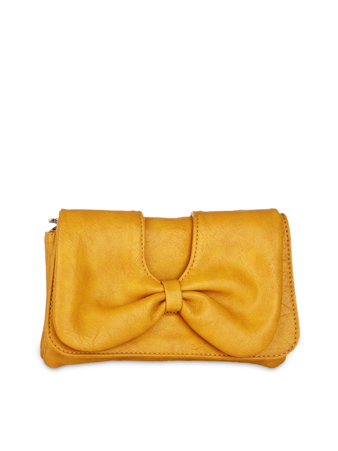 Maje Woman's Sheepskin Coating: Fringed Leather Clutch Bag for Spring/Summer, One size, in Color Yellow / Yellow