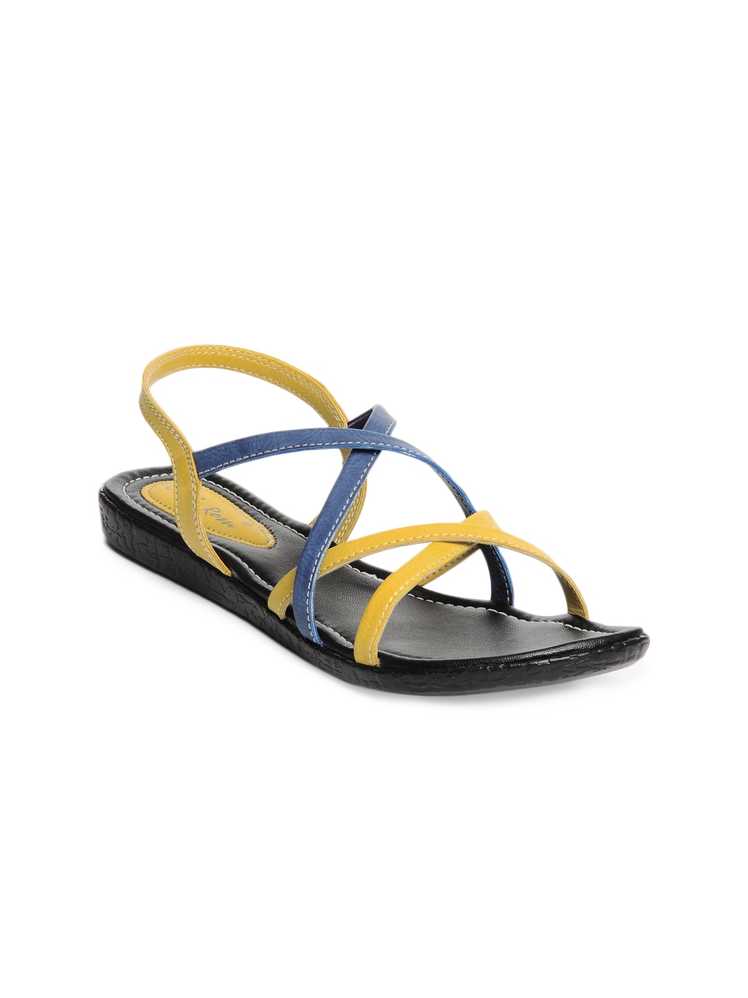 Navy and deals yellow sandals