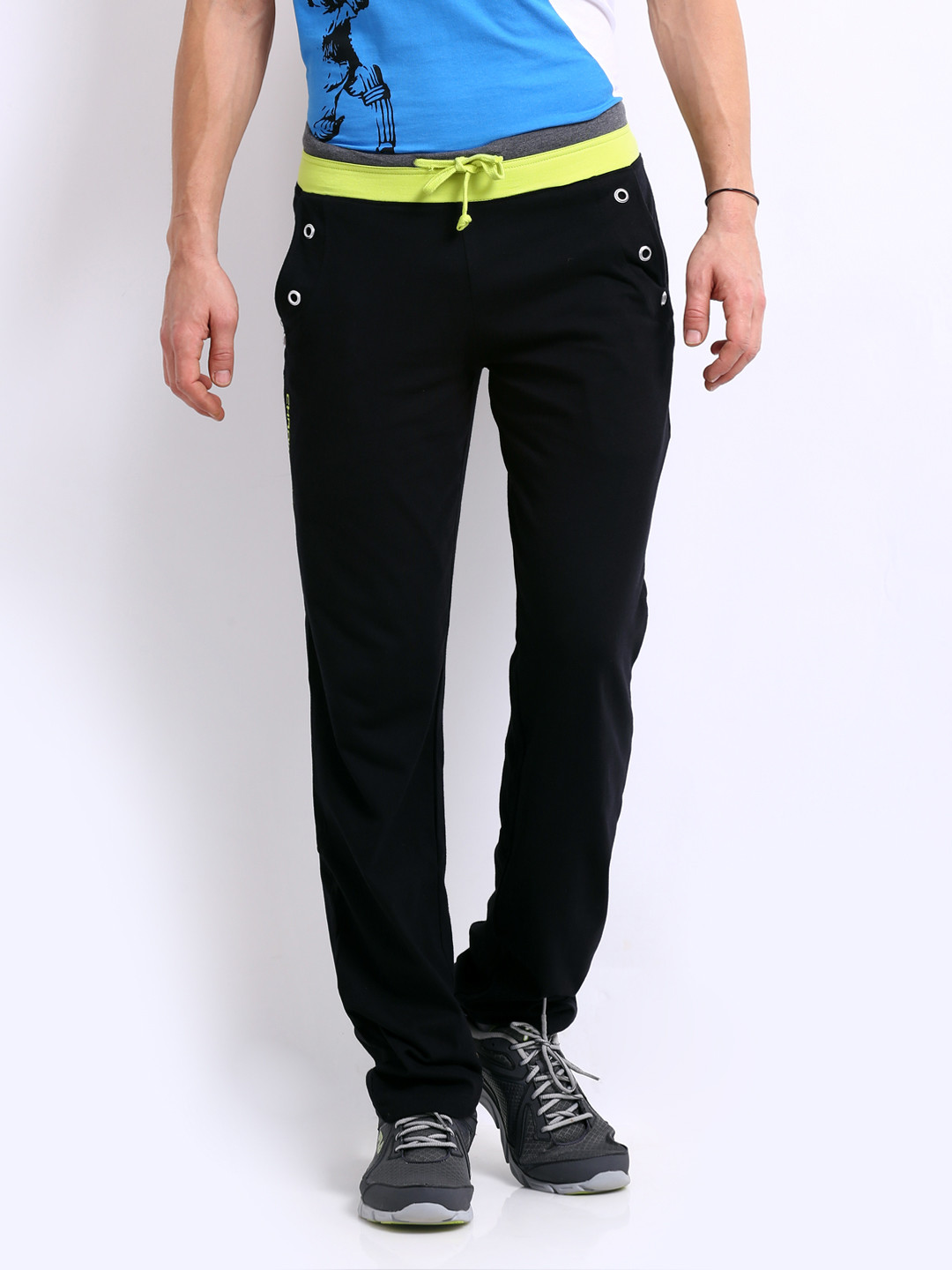 Buy Chromozome Men Black Track Pants 