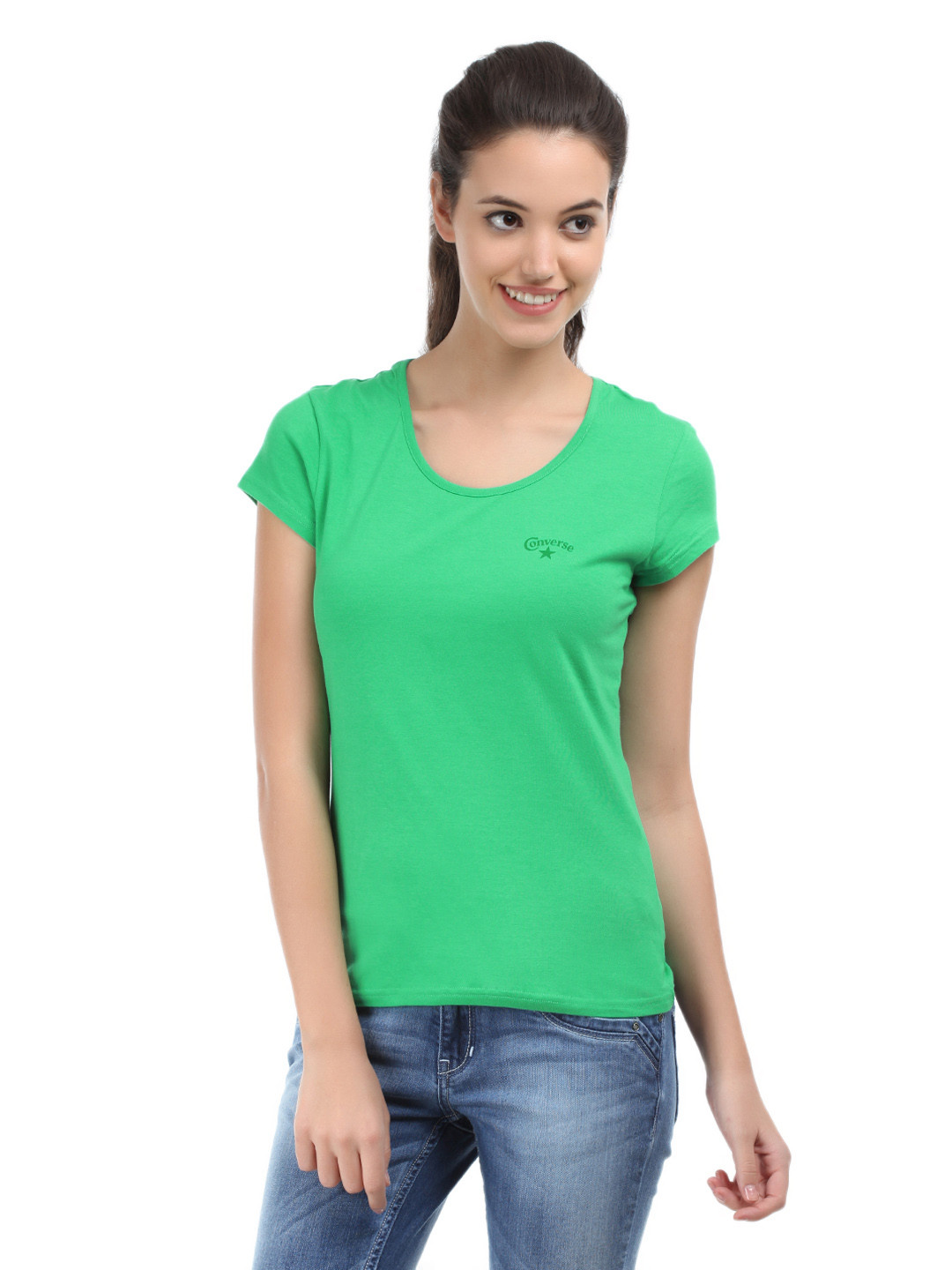 Converse t shirt womens green Clearance