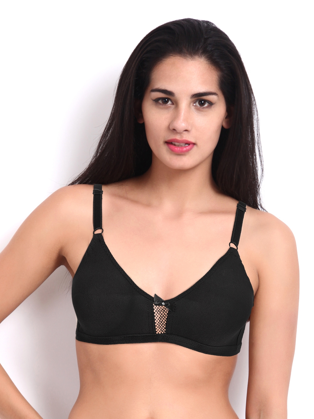 Buy DAISY DEE Black Solid Cotton Single Non-Padded Bra Online at