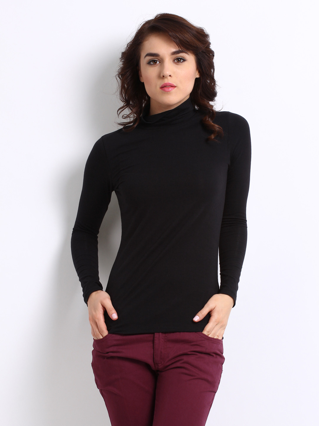 DressBerry Women Black Knit Turtleneck 