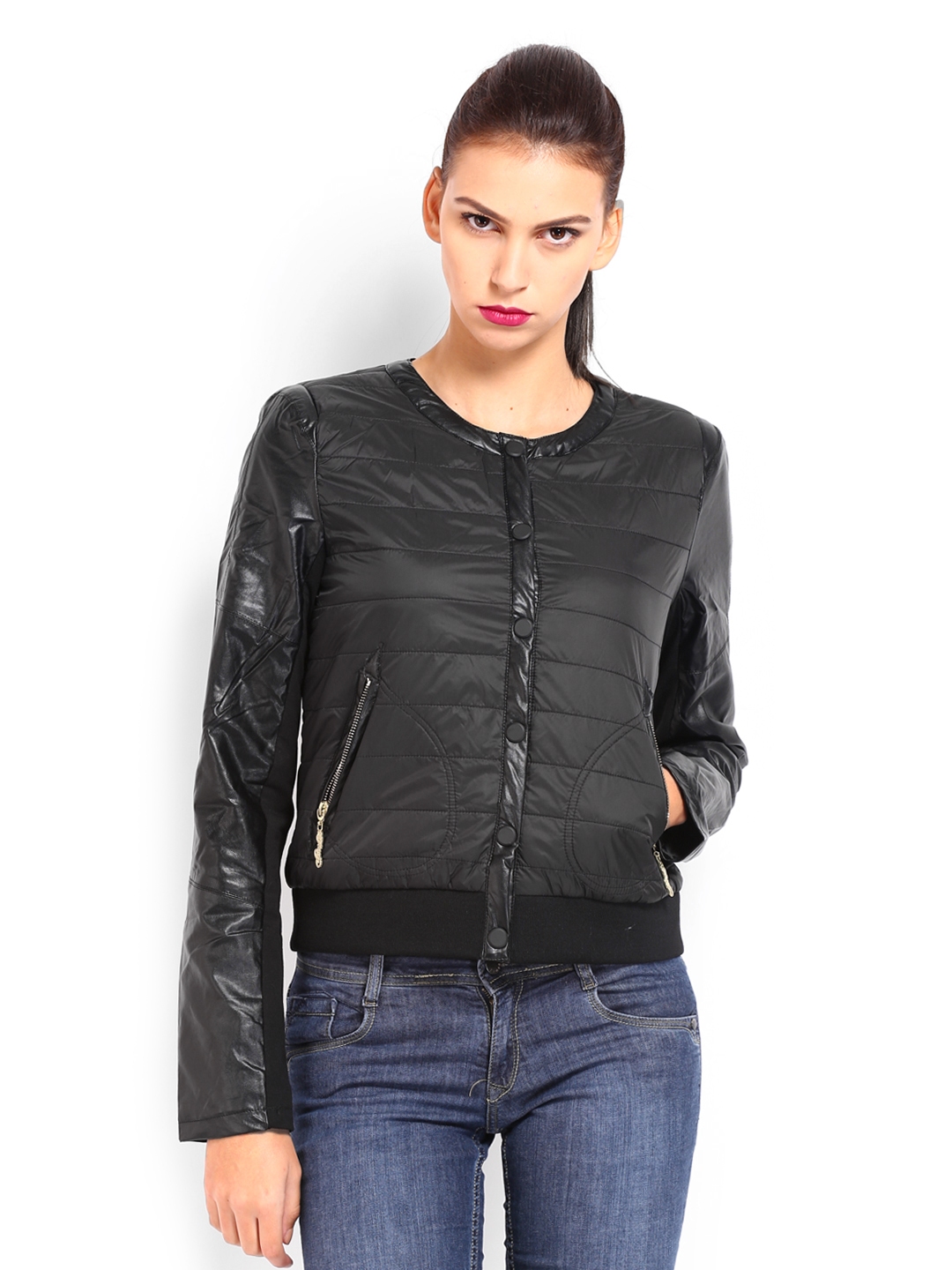 Ed hardy outlet panelled biker jacket