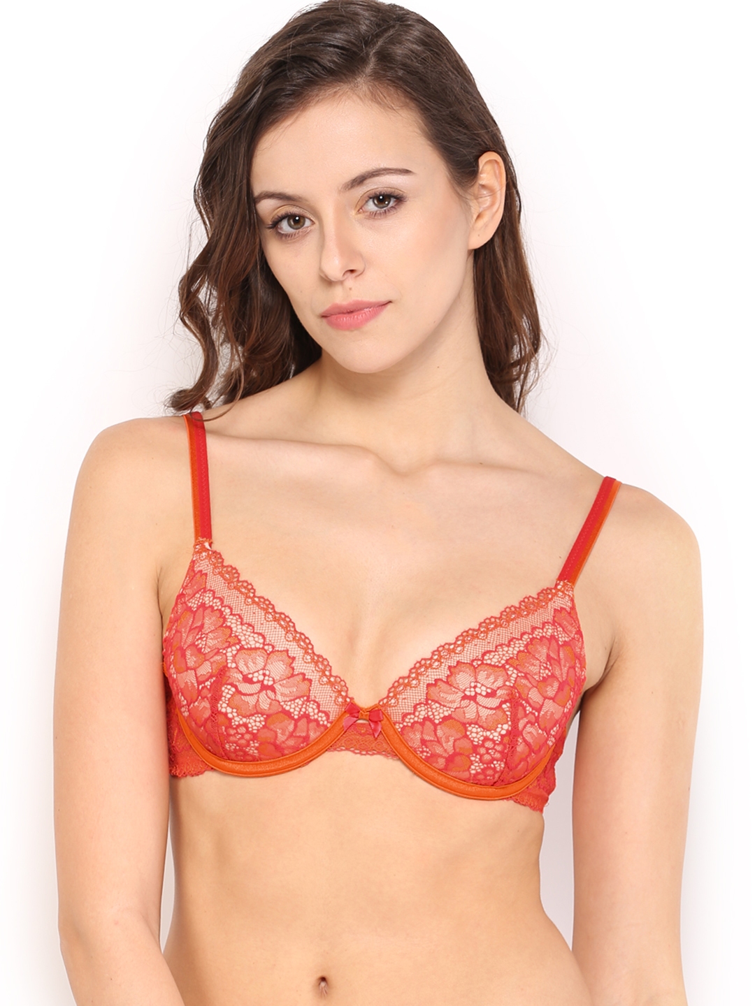 Buy Enamor Glitzies Orange Plunge Bra DB 18 - Bra for Women 650692