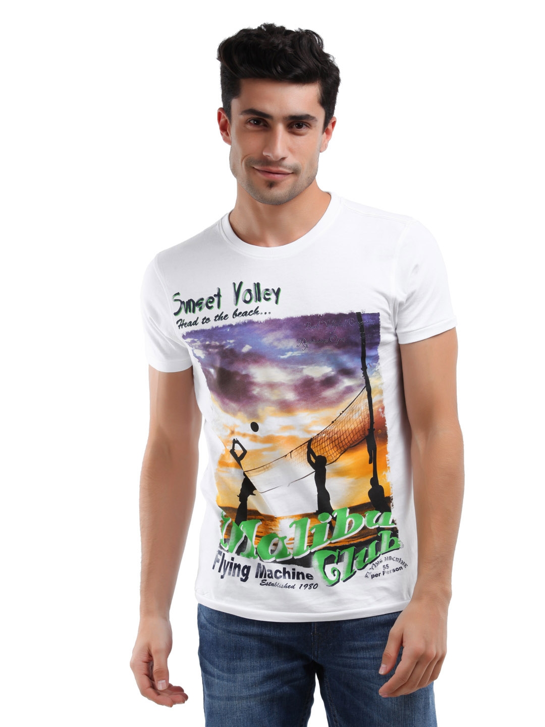 flying machine white t shirt