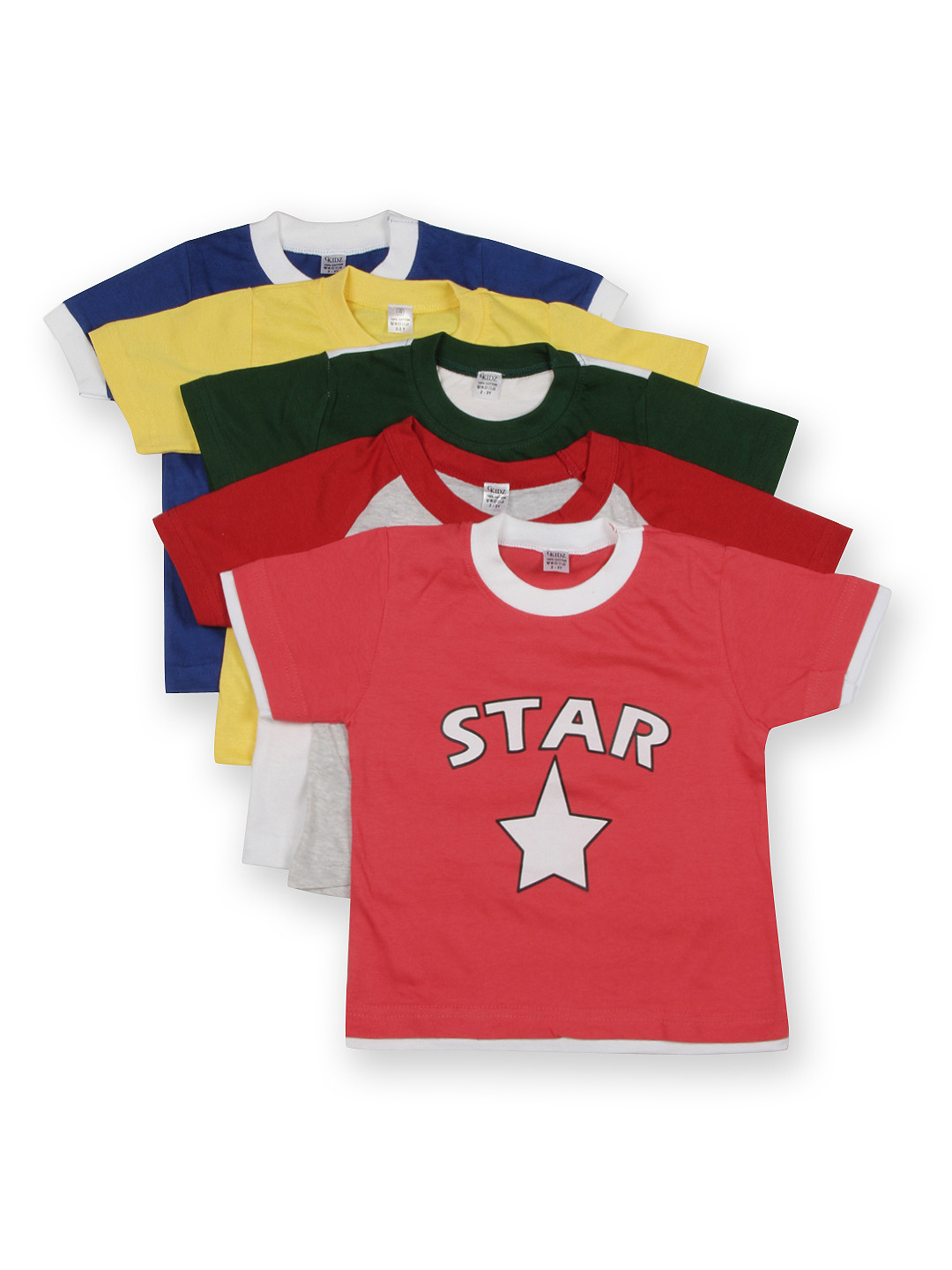 GKIDZ Boys Set of 5 Pure Cotton T-shirts