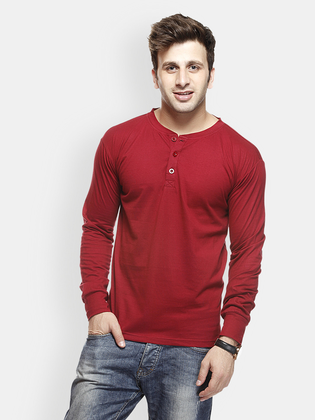 Buy Gritstones Men Maroon Pure Cotton T 