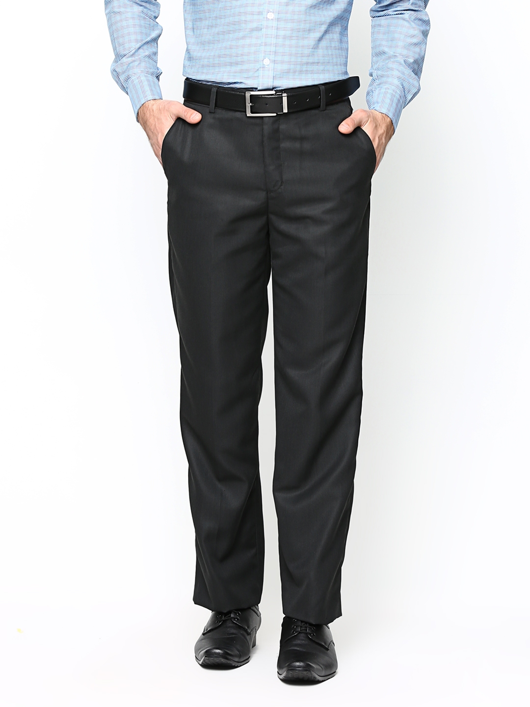 Buy John Players Navy Blue Striped Skinny Fit Formal Trousers  Trousers  for Men 1268024  Myntra