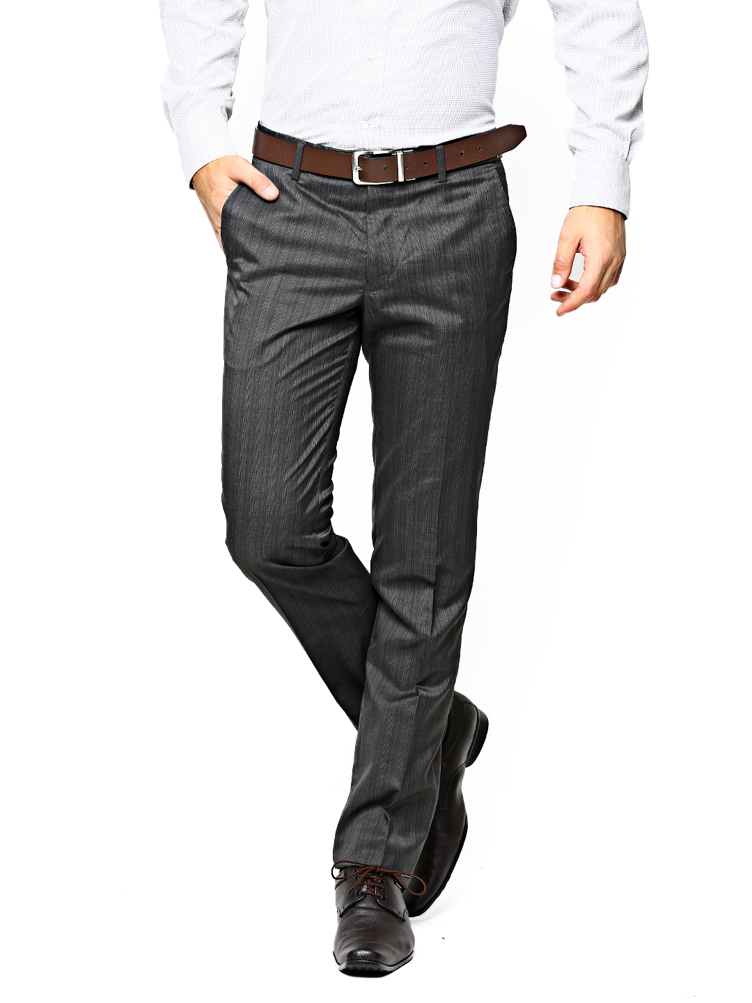 Mancrew Slim Fit Formal Pant for men  Formal Trousers  Light Grey Black  Combo Pack Of 2