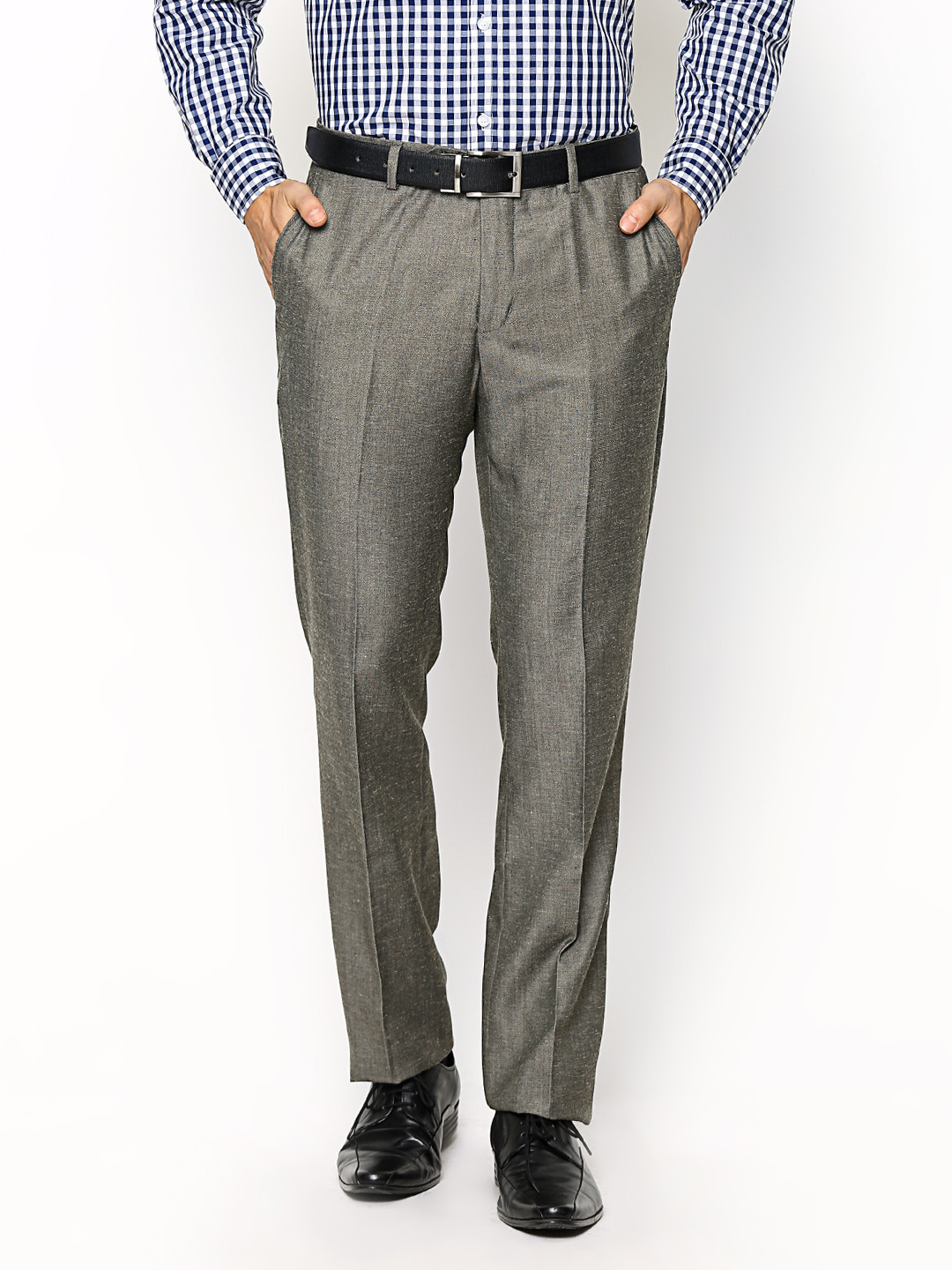 Buy John Players Men Grey Slim Fit 