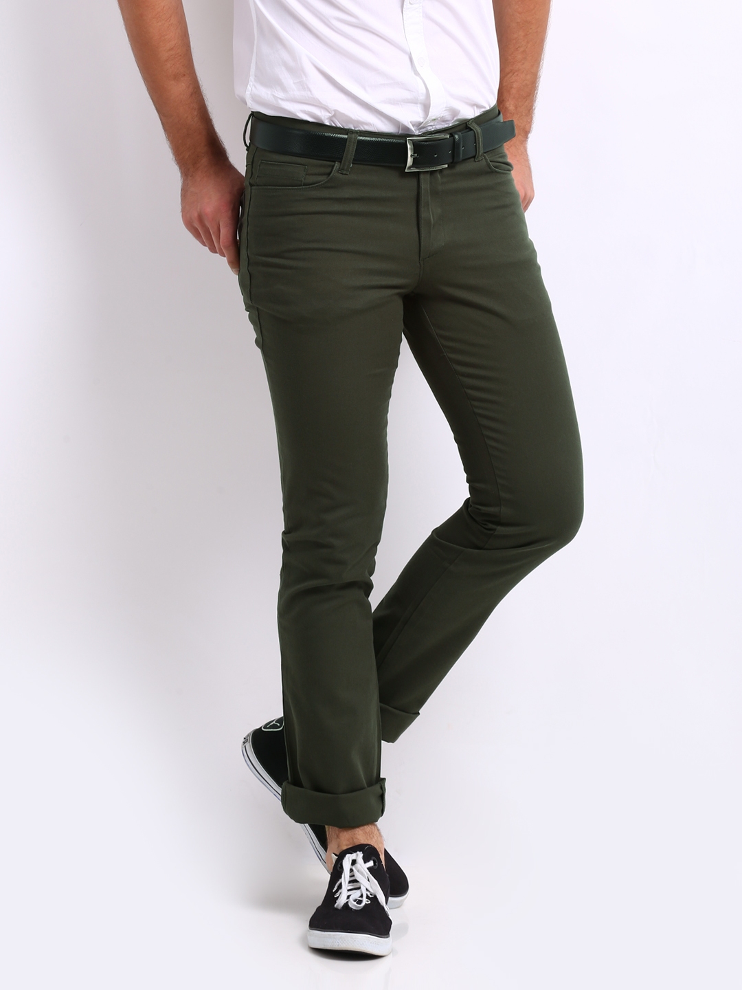 Buy John Players Men Khaki Slim Fit Solid Regular Trousers on Myntra   PaisaWapascom
