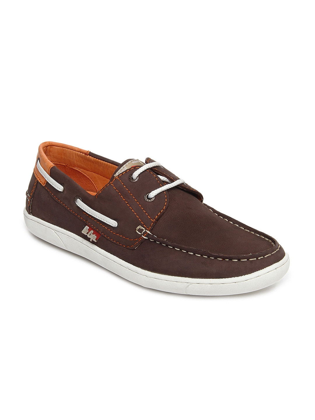 Buy Lee Cooper Men Brown Leather Boat Shoes - Casual Shoes for Men 204445 |  Myntra