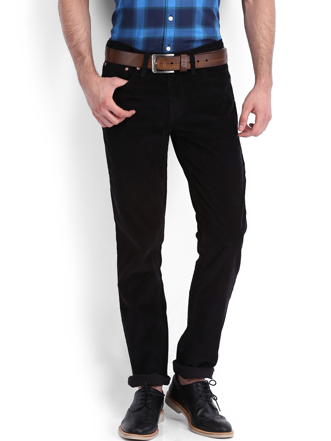Buy Levis Men Black 511 Slim Fit Corduroy Trousers - Trousers for Men  576480 | Myntra