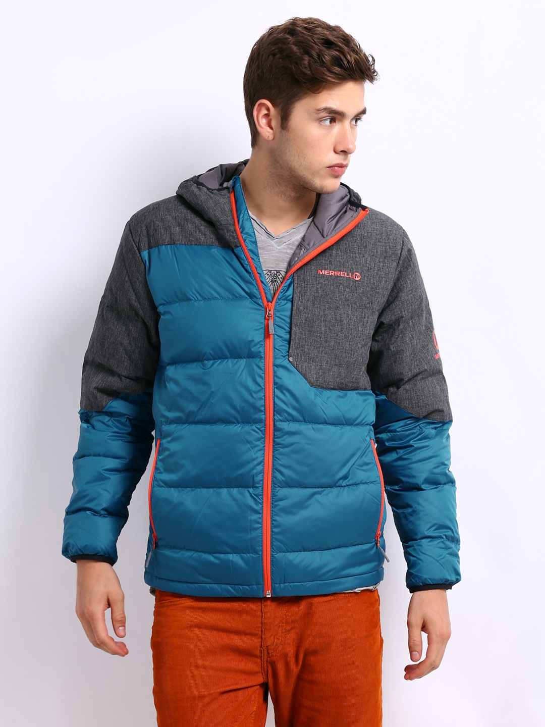 Buy Merrell Men Blue & Grey Nanook Quilted Hooded Jacket - Jackets for Men  219449 | Myntra