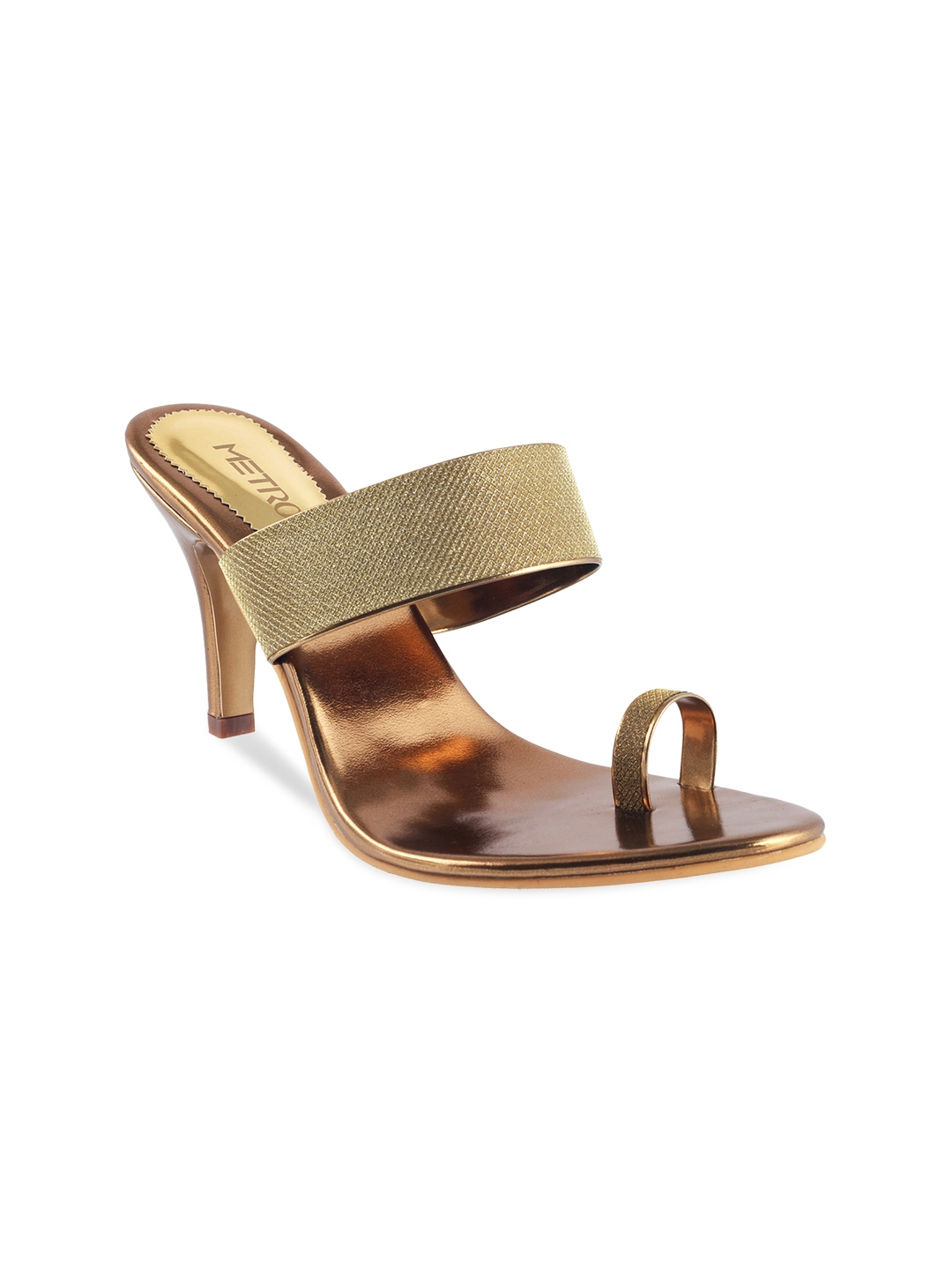 Buy Metro Women Gold Toned Heels 