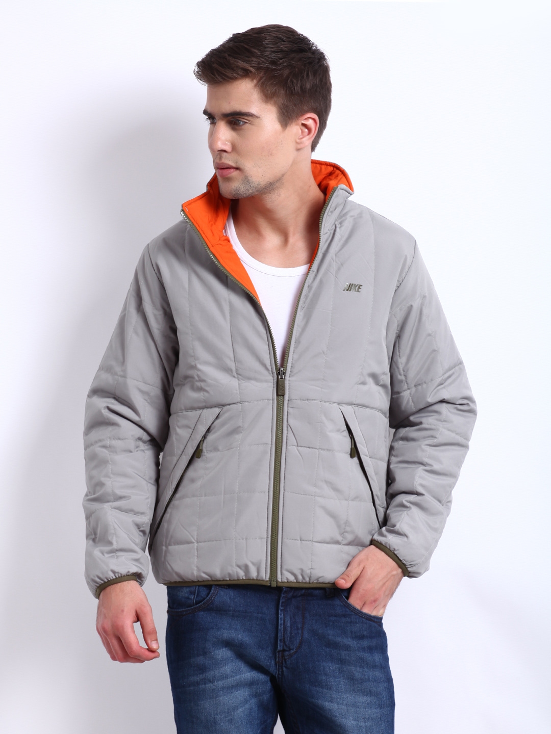 nike grey padded jacket