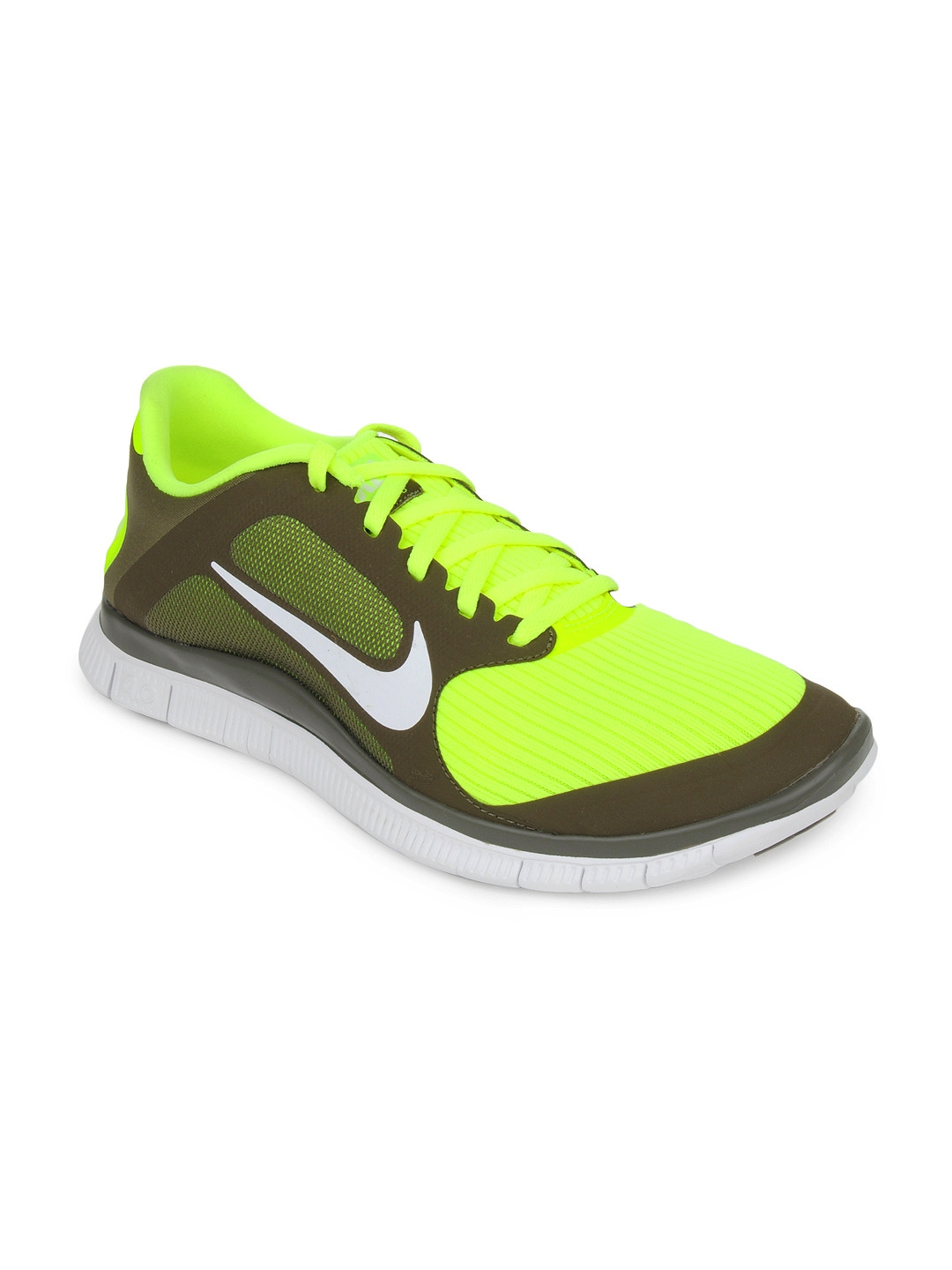 Nike Men Olive & Fluorescent Nike Free 4.0 V3 Shoes - Sports Shoes for Men 117946 | Myntra