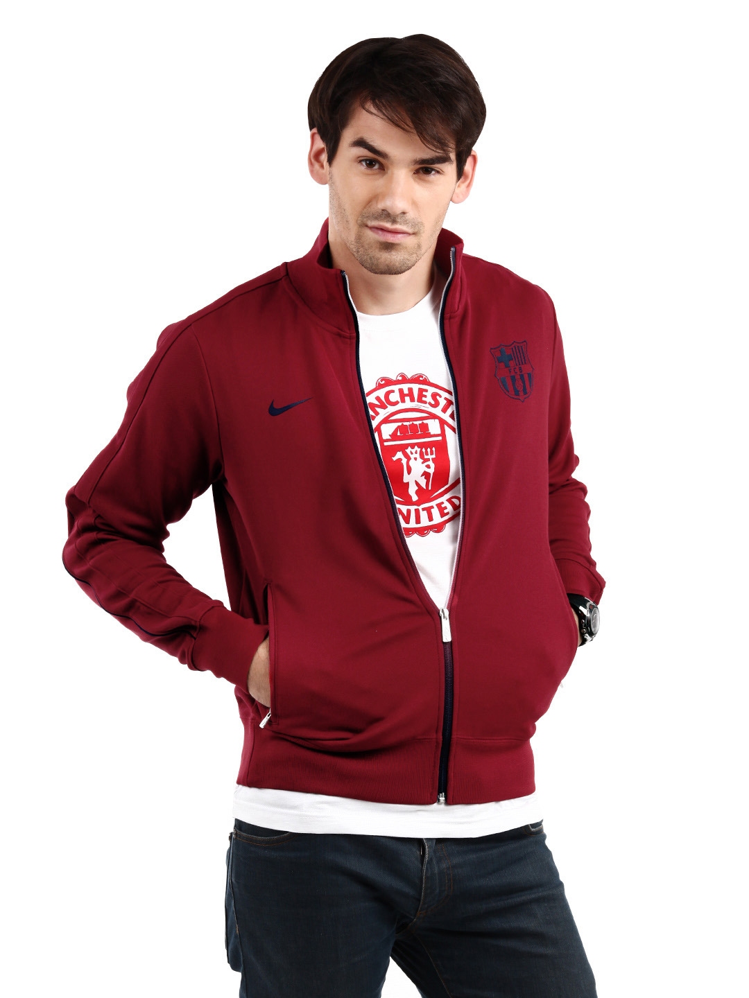 Buy Nike Men Red FCB Jacket Jackets for Men 73905 Myntra