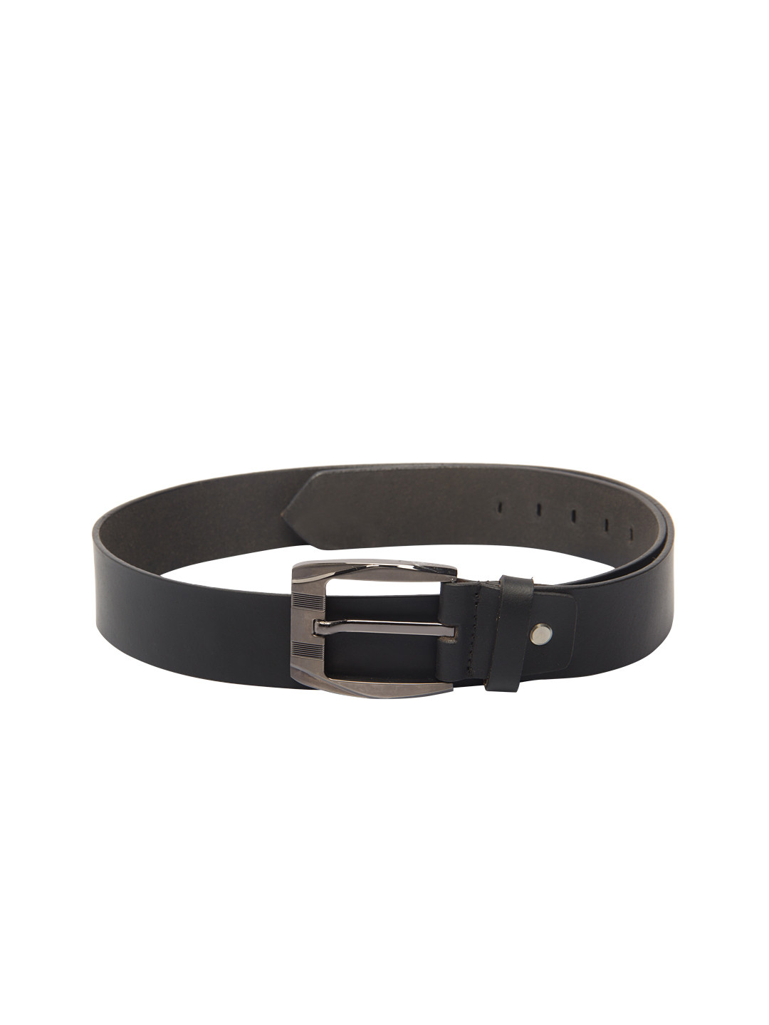 Pacific Gold Men Black Leather Belt