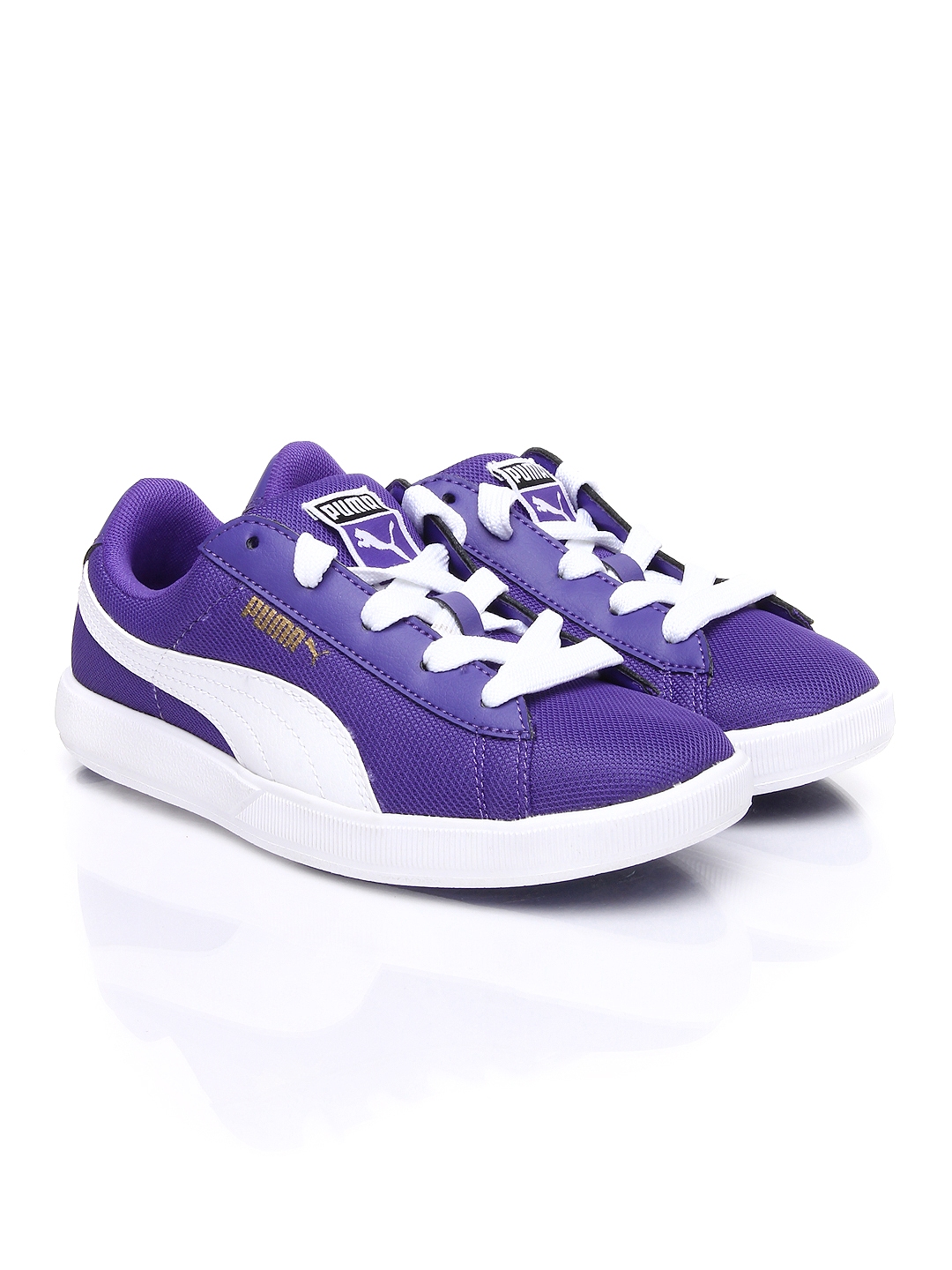 purple and white pumas