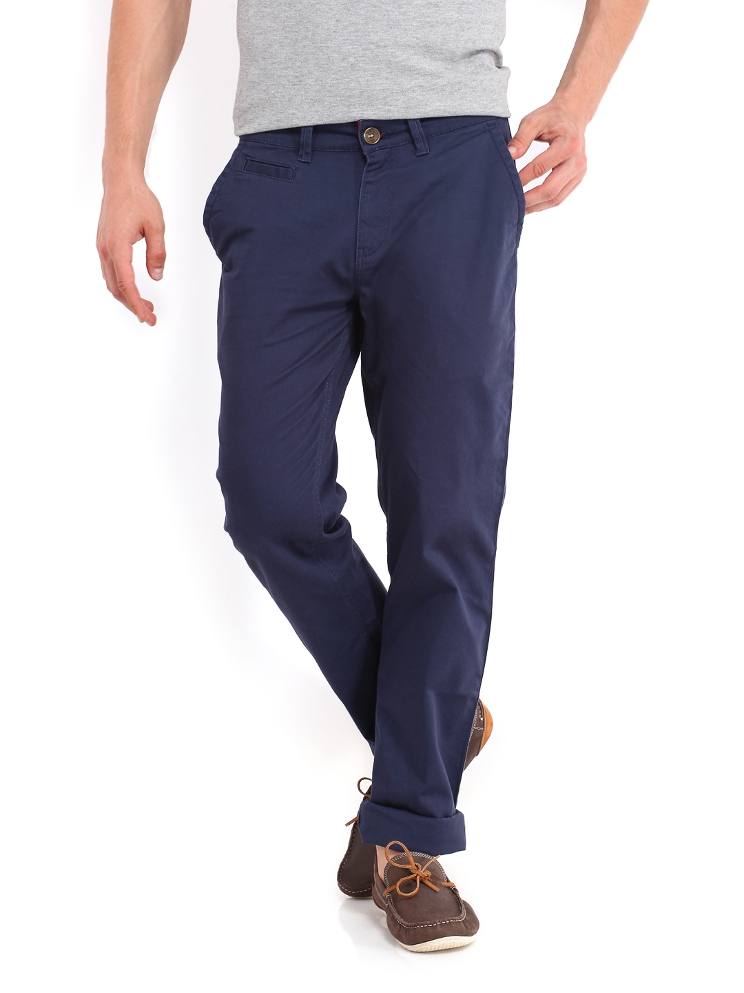 Buy Red Flame Men Navy Lean Fit Trousers  Trousers for Men 475861  Myntra