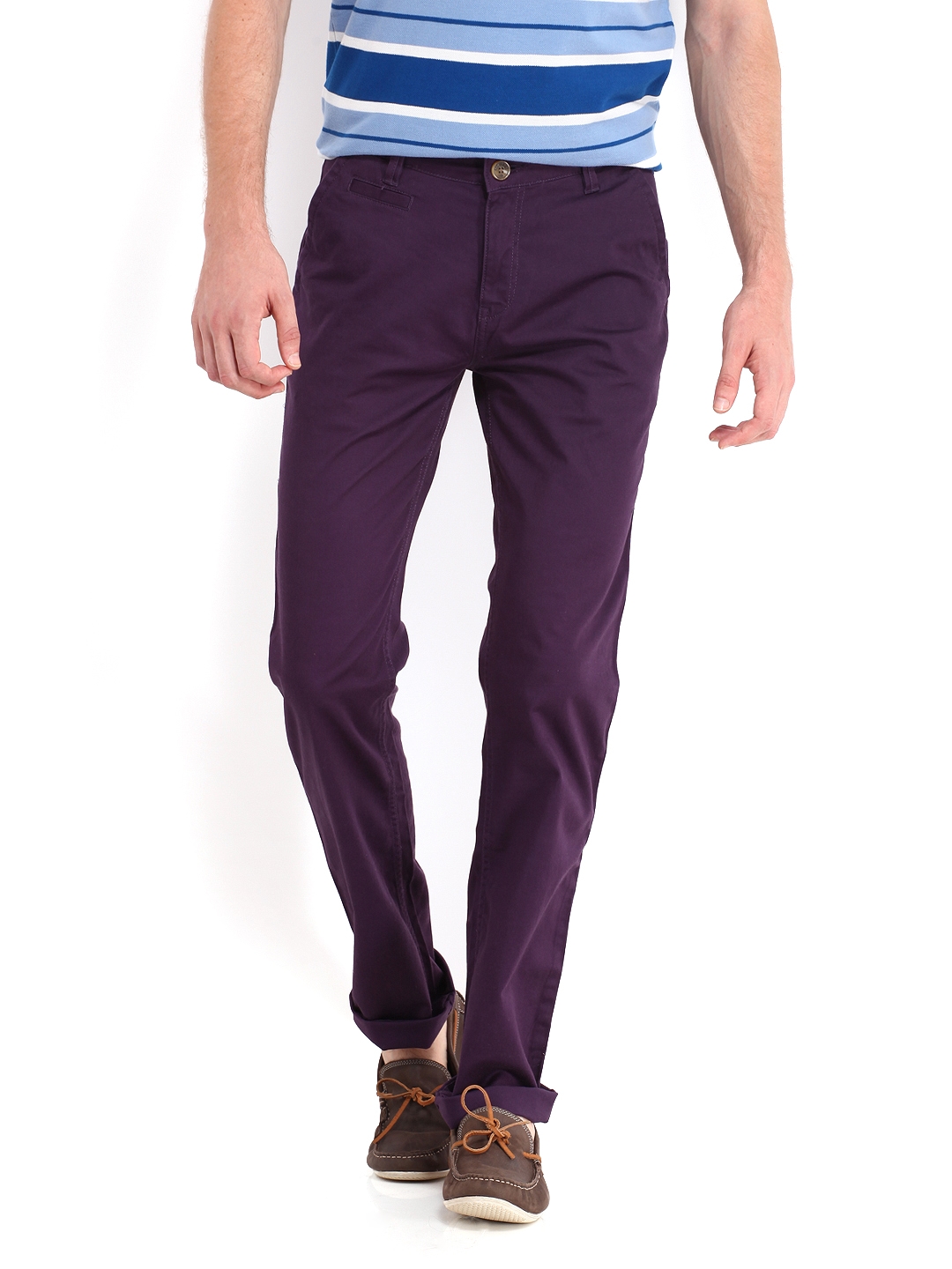 Dark Purple Pacelli Pleated Baggy Fit Dress Pants