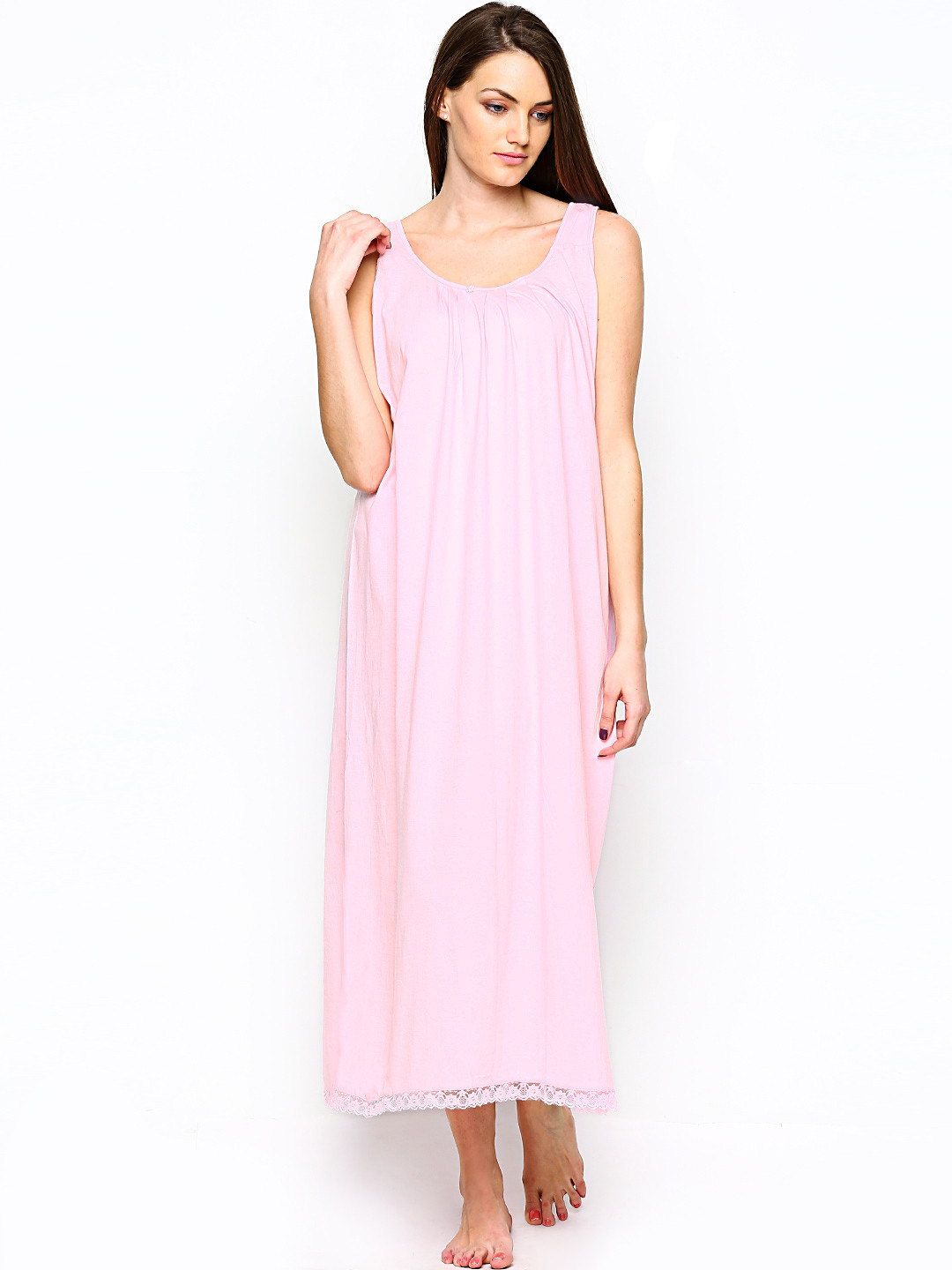 Red Rose Women Pink Maxi Nightdress SANDHYA