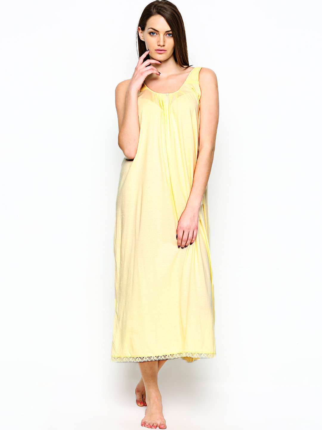 Red Rose Yellow Maxi Nightdress SANDHYA