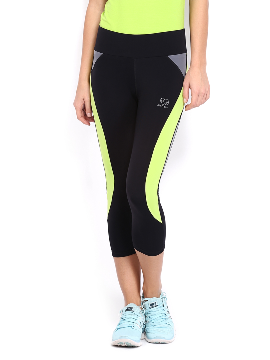 black and lime green nike tights