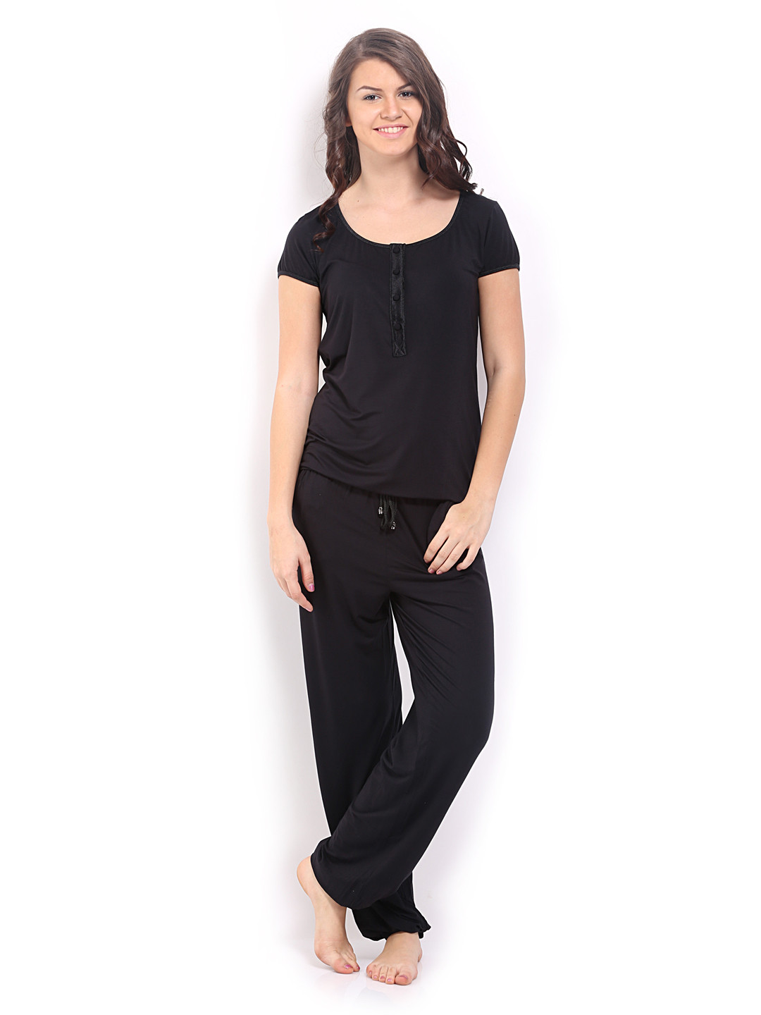 Soie Women Black Lounge Set  NT-5-BLACK