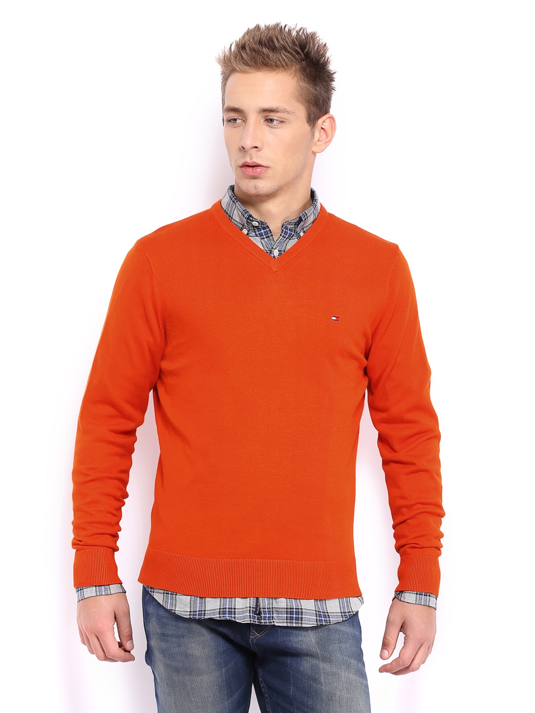 evig sprogfærdighed Bagvaskelse Buy Tommy Hilfiger Men Orange Pacific Sweater - Sweaters for Men 462338 |  Myntra