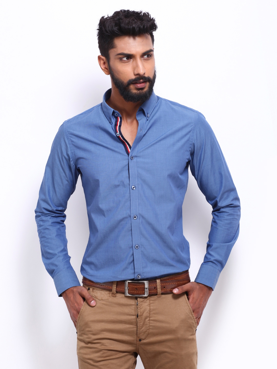 Buy United Colors Of Benetton Men Blue Smart Casual Shirt - Shirts for ...