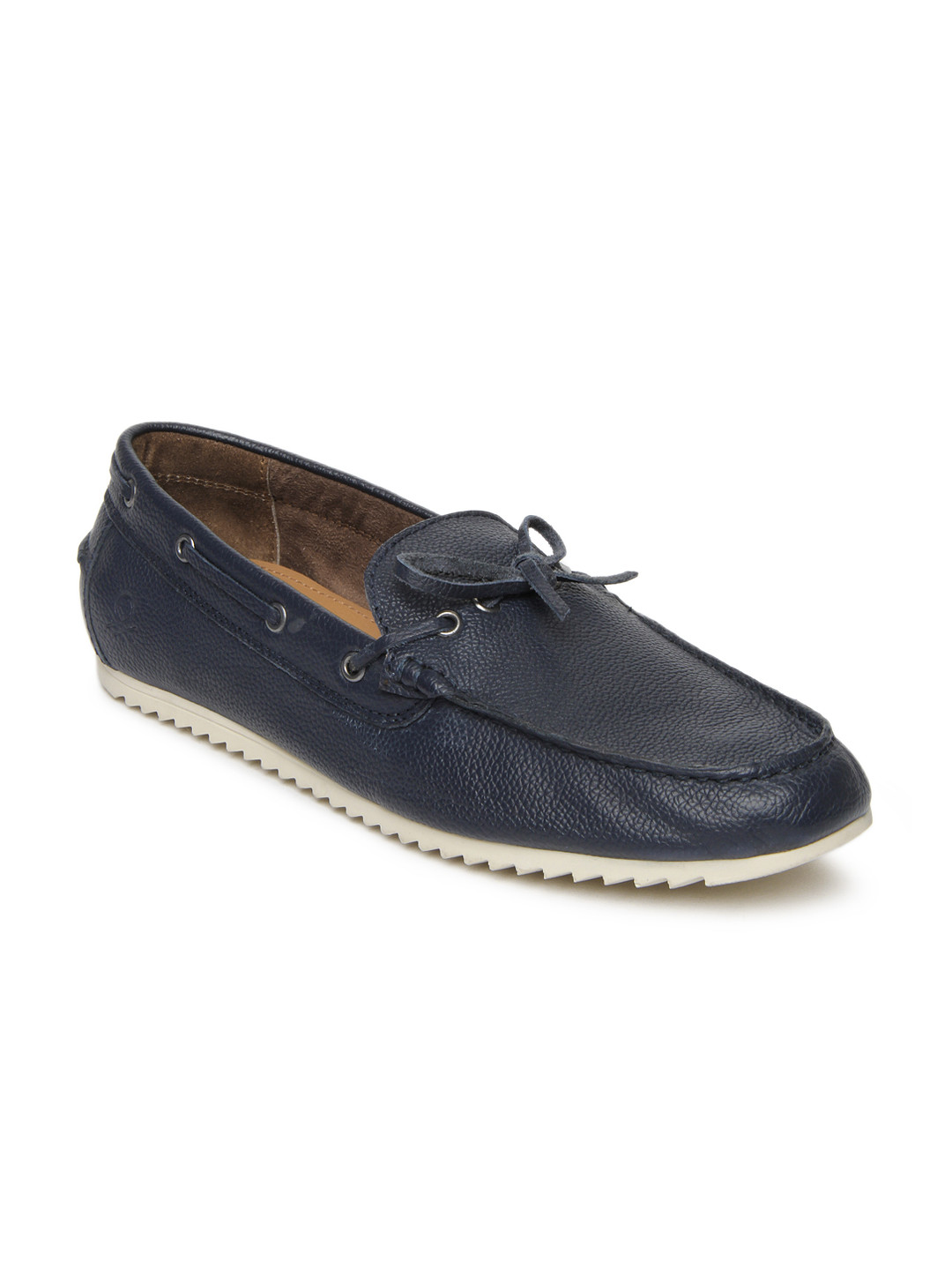 navy leather boat shoes