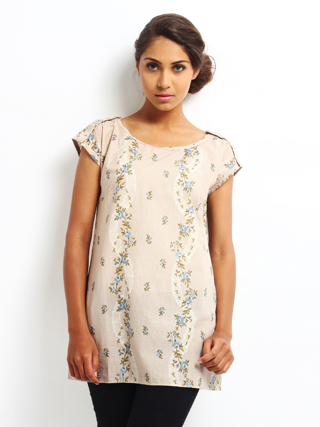 W Women Beige Printed Tunic