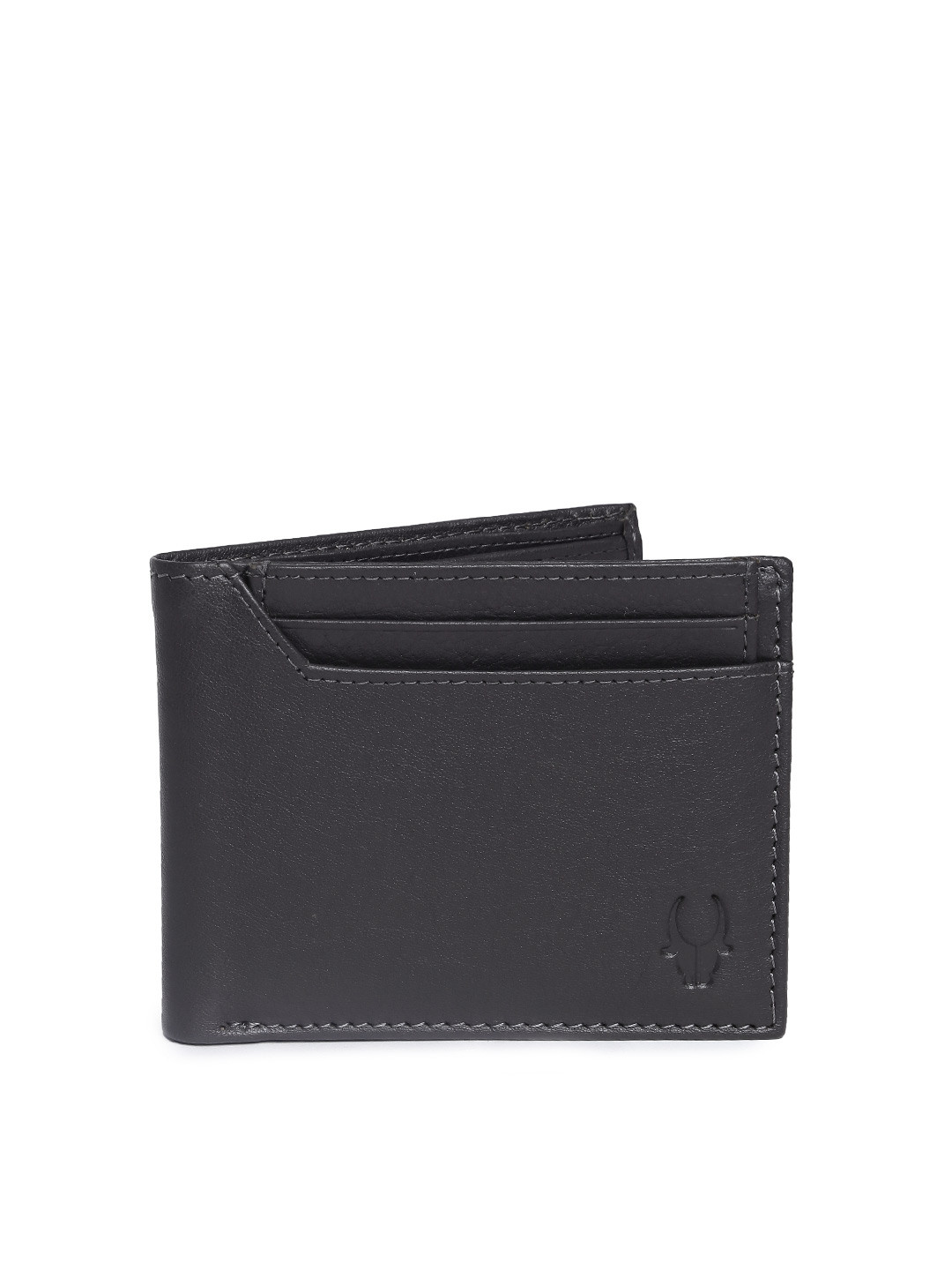 WildHorn Men Charcoal Grey Leather Wallet