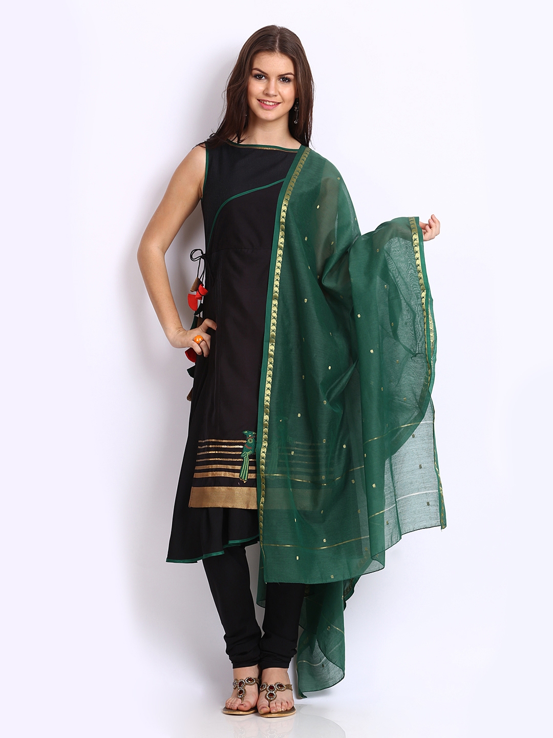 black and green churidar