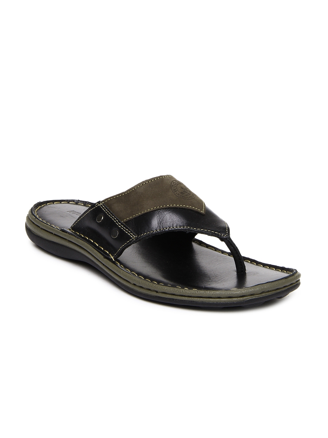 Woodland black leather on sale sandals