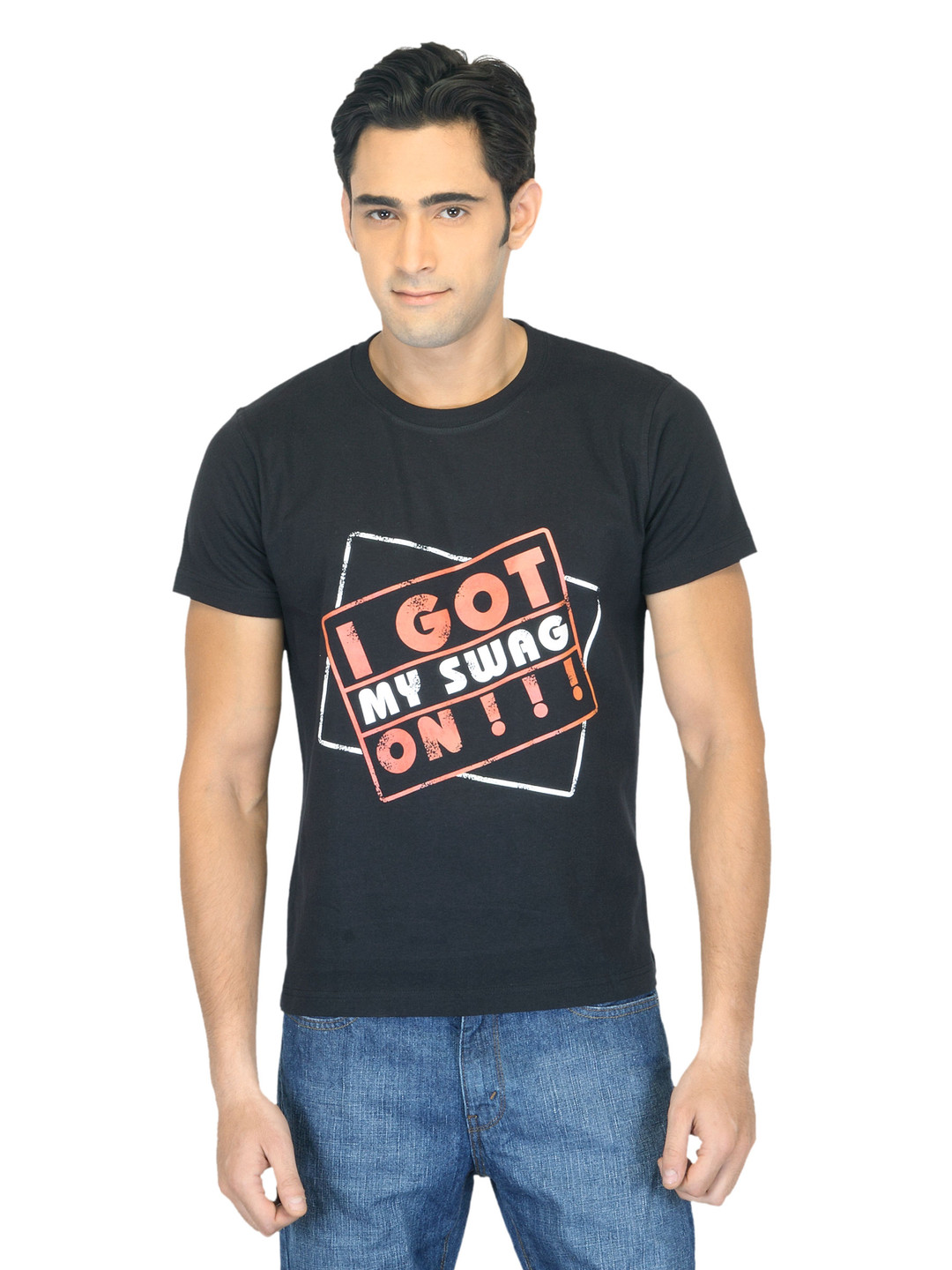 Buy Myntra Men Swag On Black T Shirt 