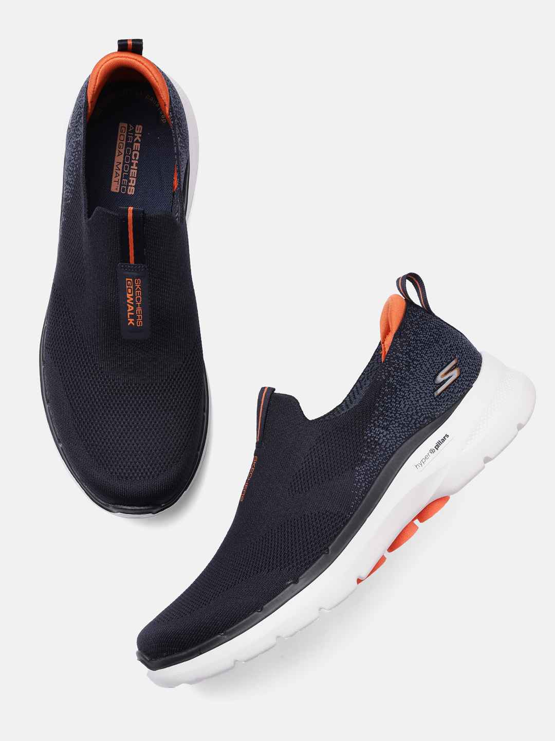 Skechers Men Navy Blue Mesh GO WALK 6 Shoes - Image 1