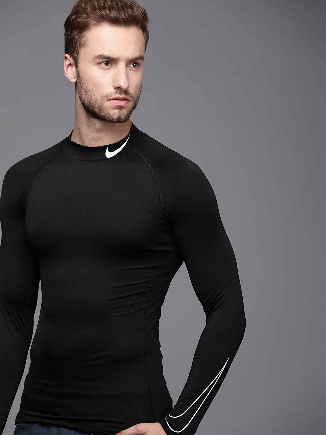 Nike Pro Men Black Dri-FIT Long Sleeve Training T-shirt