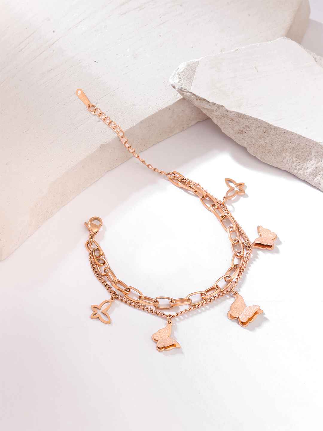 Buy Yellow Chimes Elvora Rose Gold Plated Butterfly Designed Charm