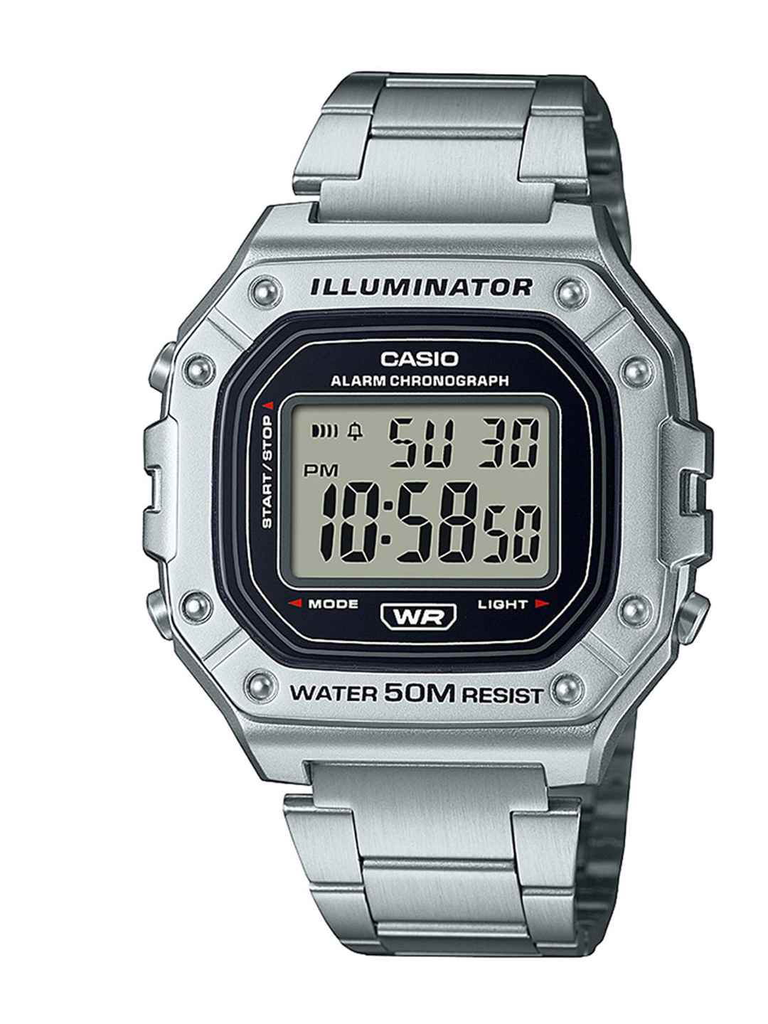 Buy CASIO Unisex Black Dial Steel Toned Stainless Steel Bracelet