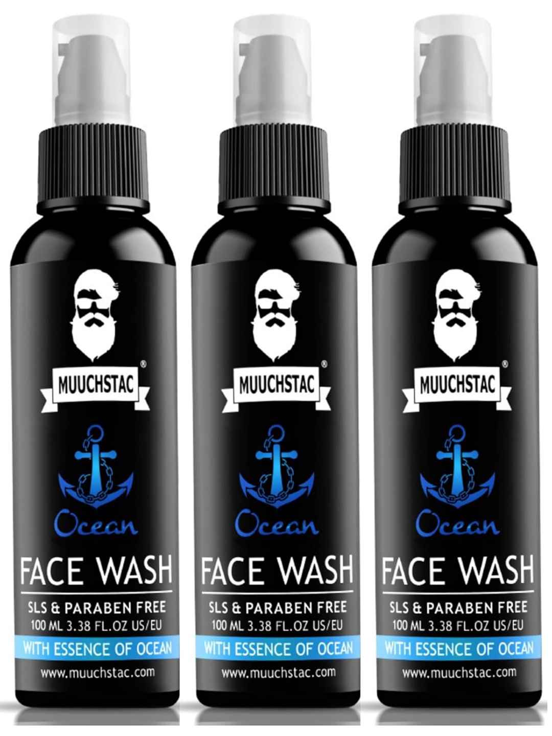 Buy MUUCHSTAC Men Ocean Face Wash 3 Pack 100ml Pack of 3 - Image 1