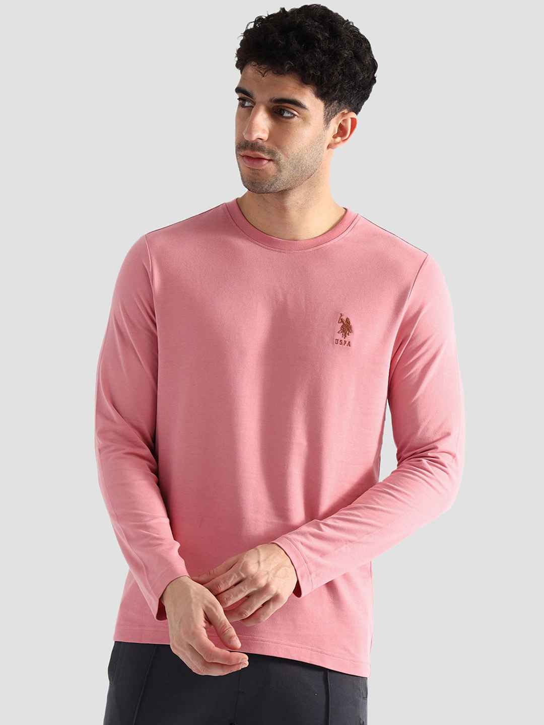 Buy U.S. Polo Assn. Men's Round Neck Pure Cotton Lounge T-Shirt