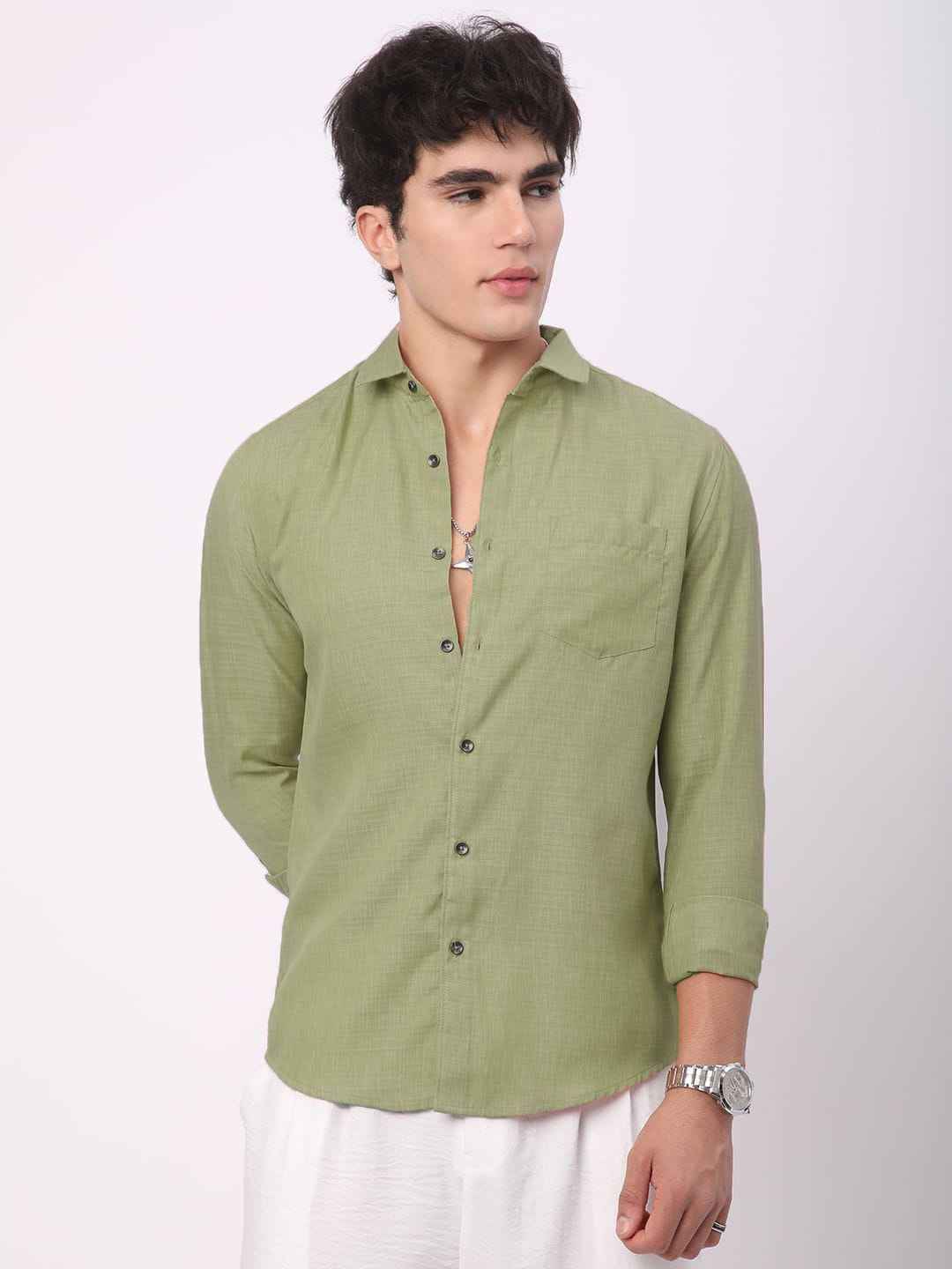OQUENT Standard Spread Collar Regular Fit Shirt