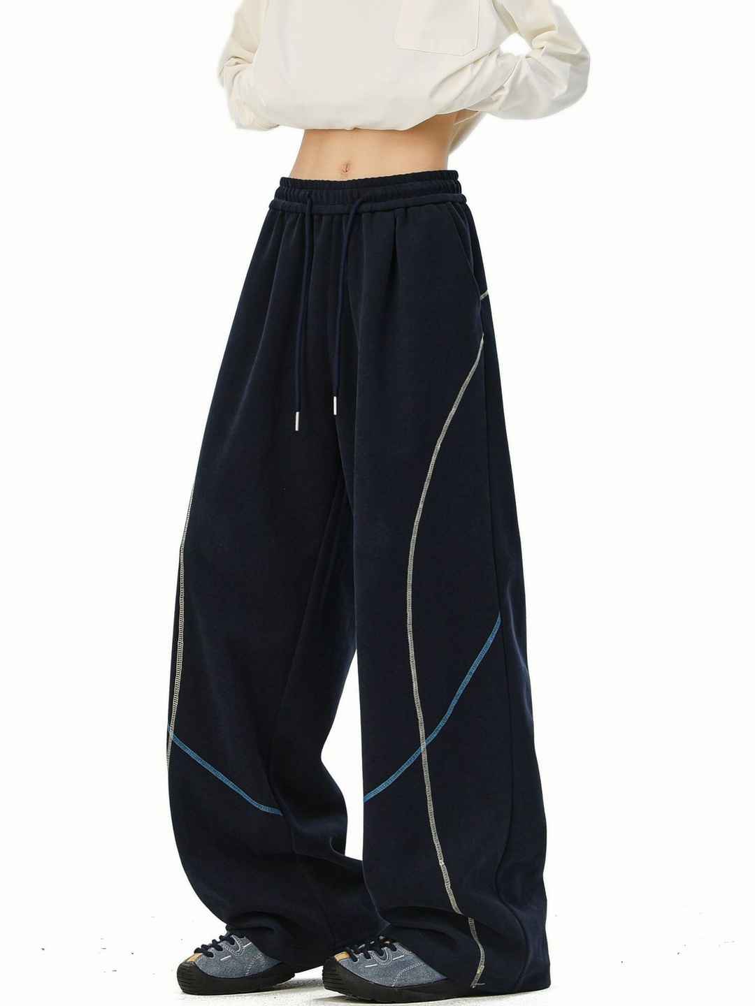 StyleCast x Revolte Men Striped Loose Fit Trousers - Image 1