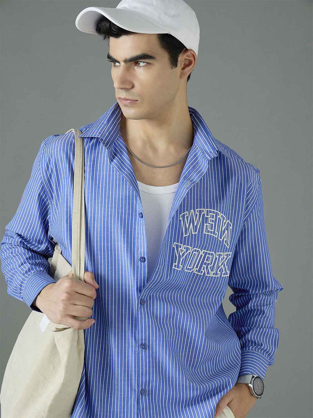 MASCLN SASSAFRAS Printed Spread Collar Casual Shirt - Image 1