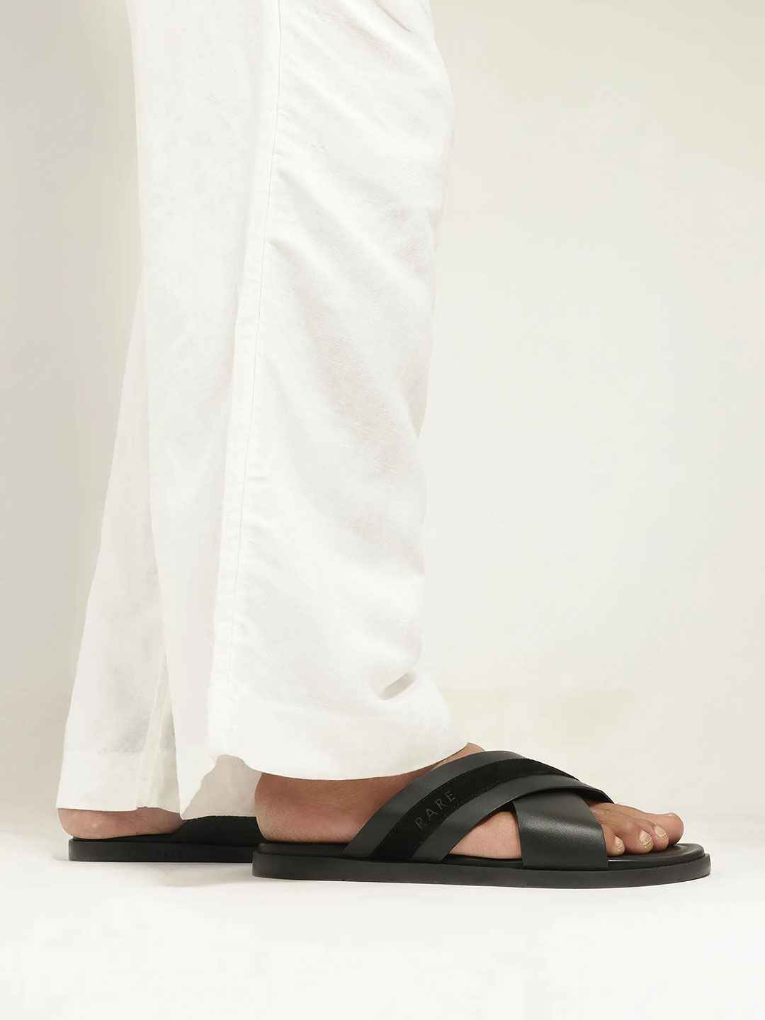 RARE RABBIT Stride Men Leather Comfort Sandals - Image 1